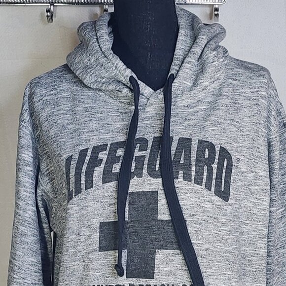 Popularity Products Lifeguard Myrtle Beach SC Cotton Poly Grey Black LS Hoodie S - Picture 2 of 16